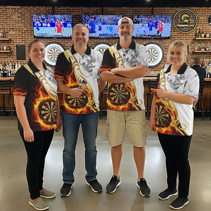 Personalized Flame Smoke Tribal Darts Shirt For Women Custom Golden Darts Jersey Team Polo & 1/4 Zip TDM5537