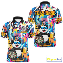 Load image into Gallery viewer, Funny Panda Colorful Graffiti Darts Shirt For Men Custom Darts Team Jersey Polo &amp; 1/4 Zip TDM6394