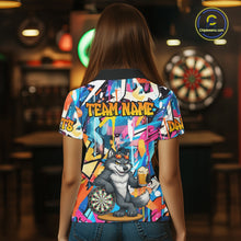 Load image into Gallery viewer, Funny Wolf Colorful Graffiti Darts Shirt For Women Custom Darts Team Jersey Polo &amp; 1/4 Zip TDM6398