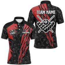 Load image into Gallery viewer, Red And Black Billiard Jerseys For Men Custom Name 8 Ball Pattern Billiard Uniform Team Shirts TDM1882