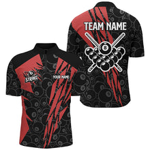 Load image into Gallery viewer, Red And Black Billiard Jerseys For Men Custom Name 8 Ball Pattern Billiard Uniform Team Shirts TDM1882