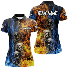 Load image into Gallery viewer, Personalized Unique Skull Fire Water 3D Billiard Shirts For Women, Billiard Jersey Apparel For Team TDM2085
