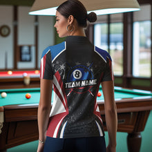 Load image into Gallery viewer, Personalized 8 Ball Pool Billiard Jerseys For Women Custom US Flag Billiard Shirts Team Pool Player TDM3632