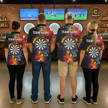 Load image into Gallery viewer, Colorful Paint Men Quarter Zip Dart Shirts With Pocket Custom Darts Jersey TDM1894