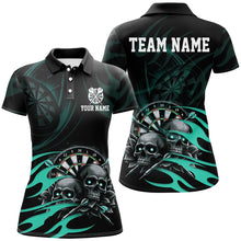 Load image into Gallery viewer, Funny Skull Turquoise Swirl Pattern Dart Shirts For Women Custom Dart Jerseys Dart Team Shirts TDM2836