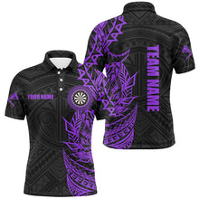 Load image into Gallery viewer, Personalized Purple Tribal Darts Polo &amp; Quarter Zip Custom Dart Shirts For Men Dart Jerseys TDM3061