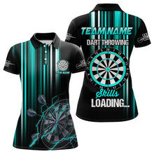 Load image into Gallery viewer, Turquoise Throwing Skills Loading Custom Dart Shirt For Women, Pocket Option TDM3789
