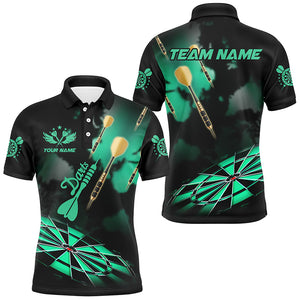 Green Dart Board Hazy Smoke Custom 3D Dart Shirts For Men, Darts League Team Shirt Dart Jerseys TDM2841