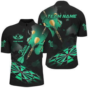 Green Dart Board Hazy Smoke Custom 3D Dart Shirts For Men, Darts League Team Shirt Dart Jerseys TDM2841