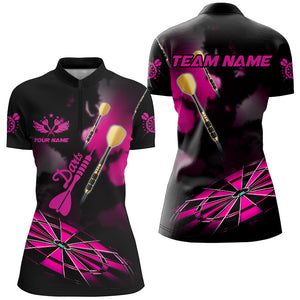 Pink Dart Board Hazy Smoke Custom 3D Dart Shirts For Women, Darts League Team Shirt Dart Jerseys TDM2843