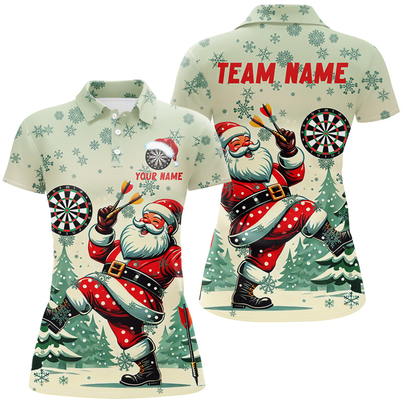 Funny Santa With Dart Custom Dart Shirts For Women, Christmas Darts Gift Outfit For Team Dart Jerseys TDM2844