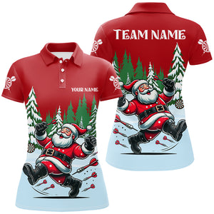 Christmas Dart Shirts For Women Custom 3D Funny Santa Print Darts Shirts Short Sleeve Dart Jerseys TDM2845