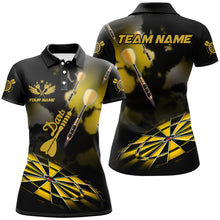 Load image into Gallery viewer, Yellow Dart Board Hazy Smoke Custom 3D Dart Shirts For Women, Darts League Team Shirt Dart Jerseys TDM3069