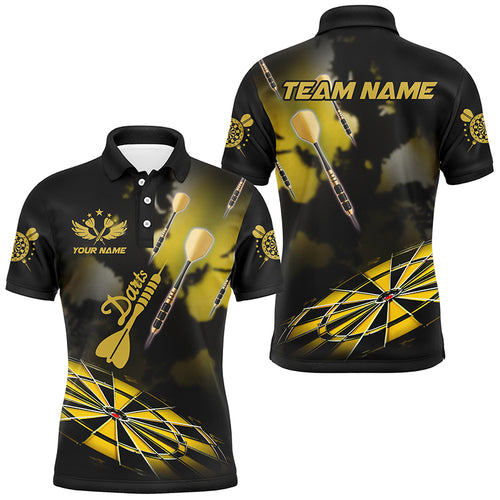 Yellow Dart Board Hazy Smoke Custom 3D Dart Shirts For Men, Darts League Team Shirt Dart Jerseys TDM3069