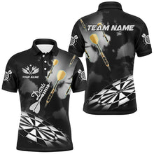 Load image into Gallery viewer, Black White Dart Board Hazy Smoke Custom 3D Dart Shirts For Men Darts League Team Shirt Dart Jersey TDM3070