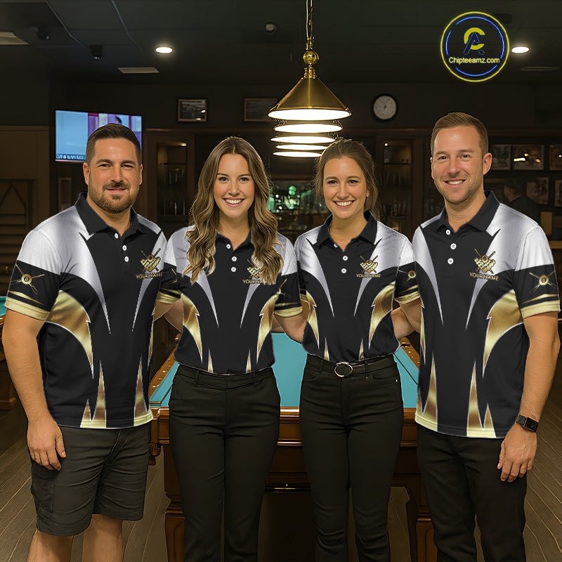 Personalized Crown 8 Ball Billiard Shirt For Women Custom Billiard Tournament Pool Team Jersey |Gold TDM5571