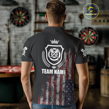 Load image into Gallery viewer, Customized American Flag Smoke Darts Shirt For Men, Patriotic Darts Jersey Team Polo &amp; 1/4 Zip TDM4887