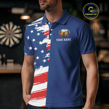 Load image into Gallery viewer, Darts And Beer That&#39;s Why I&#39;m Here Funny Dart Shirt For Men Custom Patriotic US Flag Dart Jersey TDM4888