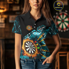 Load image into Gallery viewer, Personalized Turquoise Dartboard Fire Marble Darts Shirt For Women Custom Darts Team Jersey Outfit TDM5097