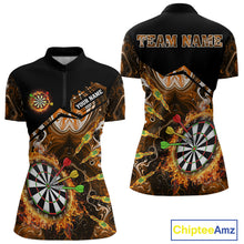 Load image into Gallery viewer, Personalized Orange Dartboard Fire Marble Darts Shirt For Women Custom Darts Team Jersey Outfit TDM5098