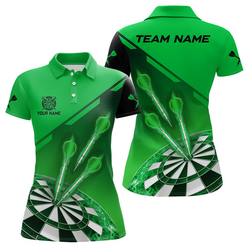 Personalized Green Dart Jerseys Polo & Quarter Zip Shirt For Women Custom Dart Shirts Team Uniform TDM3084