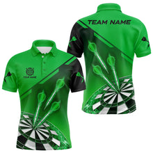 Load image into Gallery viewer, Personalized Green Dart Jerseys Polo &amp; Quarter Zip Shirt For Men Custom Dart Shirts Team Uniform TDM3084