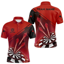 Load image into Gallery viewer, Personalized Red Dart Jerseys Polo &amp; Quarter Zip Shirt For Men Custom Dart Shirts Team Uniform TDM3085