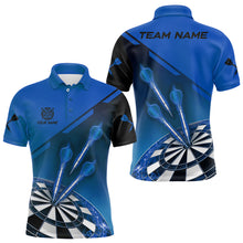 Load image into Gallery viewer, Personalized Blue Dart Jerseys Polo &amp; Quarter Zip Shirt For Men Custom Dart Shirts Team Uniform TDM3086