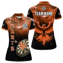 Load image into Gallery viewer, Personalized Lightning Thunder Custom Flaming Phoenix Dart Shirts For Women, Dart Jerseys |Orange TDM3088