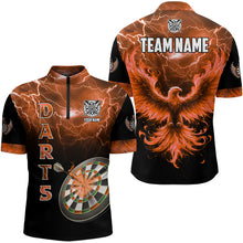 Load image into Gallery viewer, Personalized Lightning Thunder Custom Flaming Phoenix Dart Shirts For Men, Dart Jerseys |Orange TDM3088