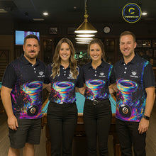 Load image into Gallery viewer, Funny 8 Ball Pool Colorful Splash Tornado Billiard Shirt For Women Custom Billiard Team Jersey TDM5575