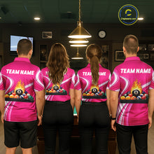 Load image into Gallery viewer, Personalized Pink Billiard Jersey For Men Custom Flame 8 Ball Pool Billiard Shirt Polo &amp; 1/4 Zip TDM5814