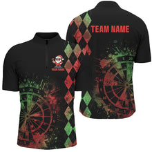 Load image into Gallery viewer, Green And Red Grunge Dartboard Custom Argyle Pattern Men Dart Shirts, Funny Christmas Dart Jerseys TDM2849