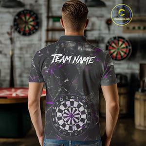 Personalized Purple Break Glass Darts Shirt For Men Custom Darts Team Jersey Polo & 1/4 Zip TDM5101
