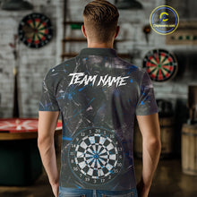 Load image into Gallery viewer, Personalized Blue Break Glass Darts Shirt For Men Custom Darts Team Jersey Polo &amp; 1/4 Zip TDM5103