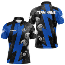 Load image into Gallery viewer, Blue Billiard Thunder Polo &amp; Quarter Zip Shirts For Men, Billiard Jerseys Best Billiard Team Shirt TDM3098