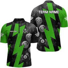 Load image into Gallery viewer, Green Billiard Thunder Polo &amp; Quarter Zip Shirt For Men, Billiard Jerseys Best Billiard Team Shirt TDM3099