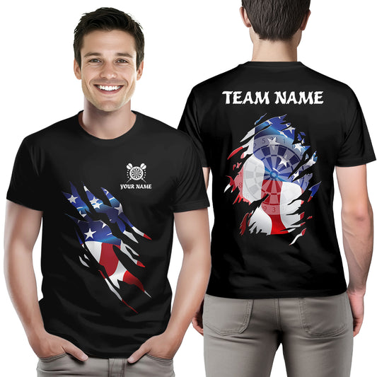American Flag Darts T-Shirts Custom Patriotic Darts Team Shirts, Us Darts Lover Shirts TDM3927