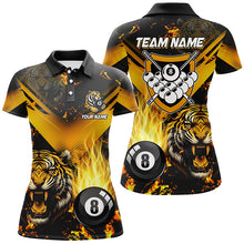 Load image into Gallery viewer, Tiger 3D All Over Print Billiard Shirts For Women Custom 8 Ball Team League Billiard Jerseys |Yellow TDM2373