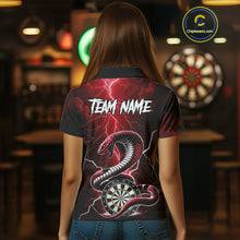 Load image into Gallery viewer, Red Lightning Thunder Cobra Darts Shirt For Women Custom Darts League Team Jersey Polo &amp; 1/4 Zip TDM4894