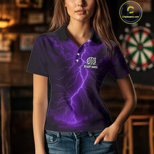 Load image into Gallery viewer, Purple Lightning Thunder Cobra Darts Shirt For Women Custom Darts League Team Jersey Polo &amp; 1/4 Zip TDM4896