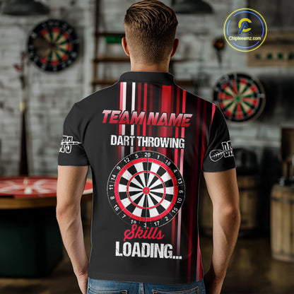 Red Throwing Skills Loading Custom Darts Shirt For Men With Pocket Option TDM4702