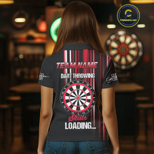 Load image into Gallery viewer, Red Throwing Skills Loading Custom Darts Shirt For Women With Pocket Option TDM4702