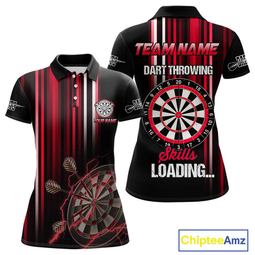 Red Throwing Skills Loading Custom Darts Shirt For Women With Pocket Option TDM4702