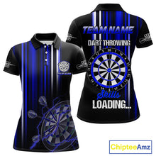 Load image into Gallery viewer, Blue Throwing Skills Loading Custom Darts Shirt For Women With Pocket Option TDM4703