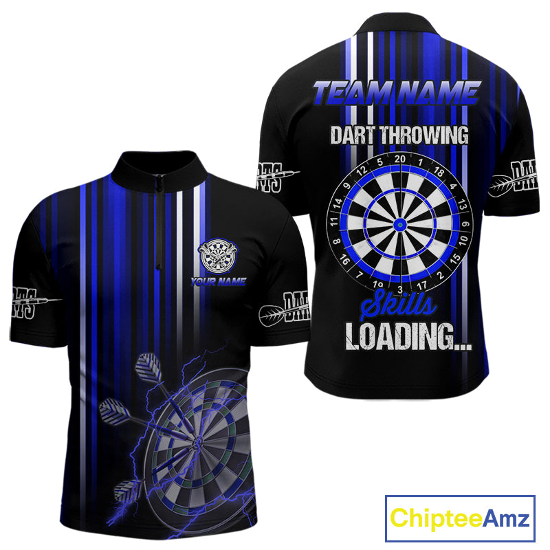 Blue Throwing Skills Loading Custom Darts Shirt For Men With Pocket Option TDM4703