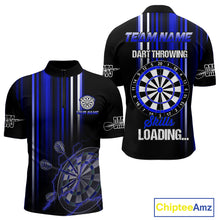 Load image into Gallery viewer, Blue Throwing Skills Loading Custom Darts Shirt For Men With Pocket Option TDM4703