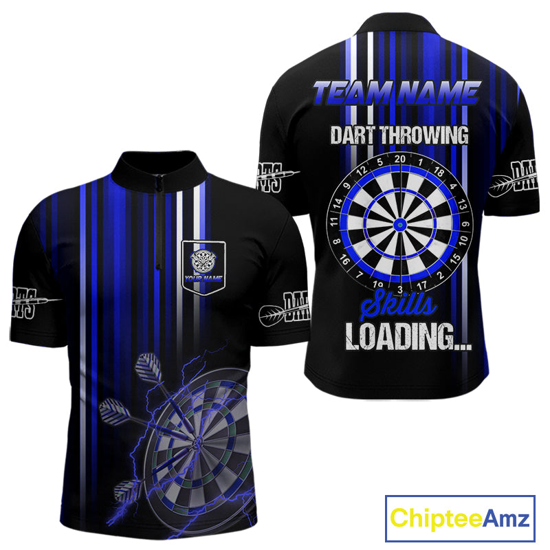 Blue Throwing Skills Loading Custom Darts Shirt For Men With Pocket Option TDM4703