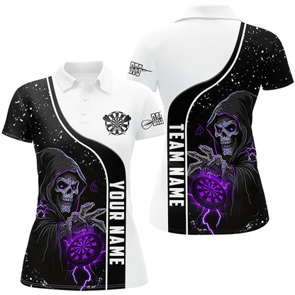 Purple Grim Reaper Darts Women Polo & Quarter-Zip Custom Darts Shirts For Team Darts Jerseys TDM2626