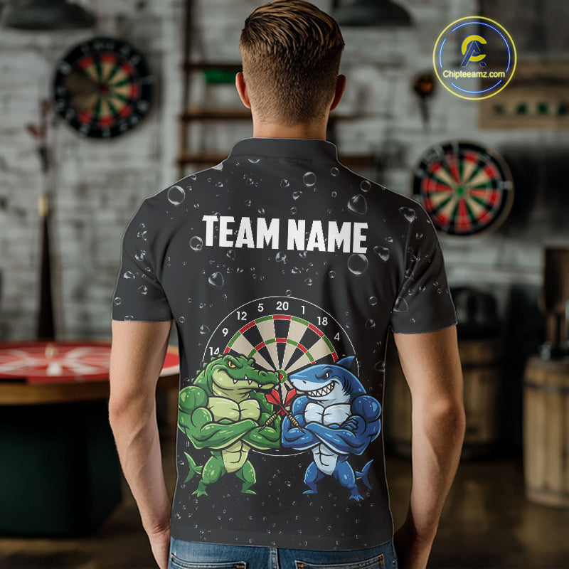 Personalized Funny Shark And Alligator Darts Shirt For Men Custom Darts Team Jersey, Darts Gifts TDM4900